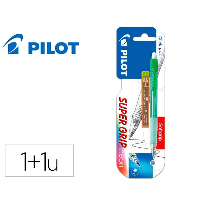 Portaminas Pilot H-185 Cuerpo Color Neon 0,5 mm + 1 Tubo De 12 Minas En Blister