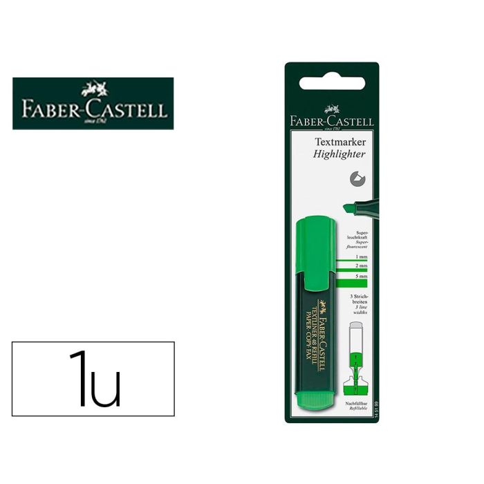 Rotulador Faber Castell Fluorescente Textliner 48 Verde Blister De 1 Unidad