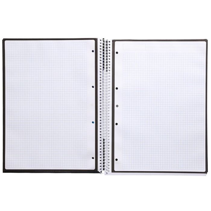 Cuaderno Espiral A4 Micro Antartik Tapa Forrada 80H 90 gr Cuadro 5 mm 1 Banda 4 Taladros Negro 3