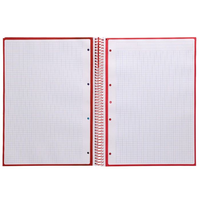 Cuaderno Espiral A4 Micro Antartik Tapa Forrada 80H 90 gr Cuadro 5 mm 1 Banda 4 Taladros Frambuesa 1