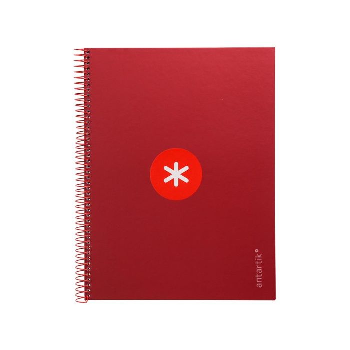 Cuaderno Espiral A4 Micro Antartik Tapa Forrada 80H 90 gr Cuadro 5 mm 1 Banda 4 Taladros Frambuesa 1