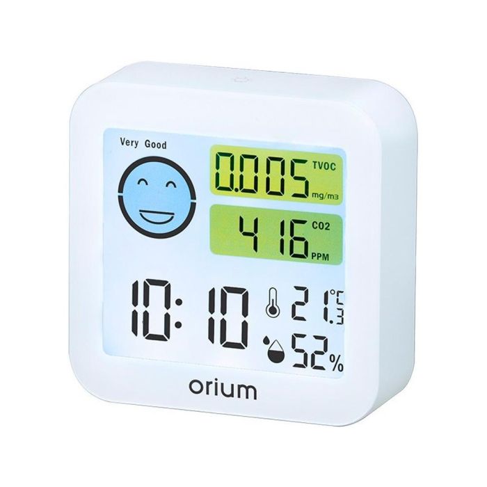 Medidor De Aire Orium Quaelis 20 Medidor De Co2 Y Cov Superficie 30 M2 Pantalla Lcd Color Blanco 8x2,5 X 8 cms 1