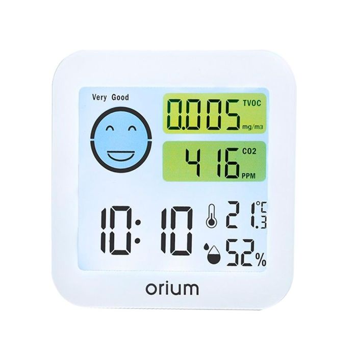 Medidor De Aire Orium Quaelis 20 Medidor De Co2 Y Cov Superficie 30 M2 Pantalla Lcd Color Blanco 8x2,5 X 8 cms 2