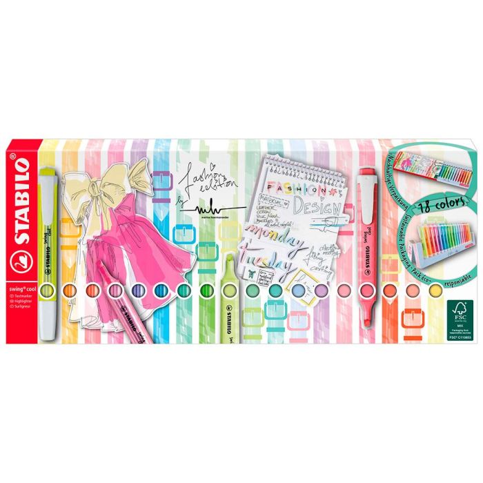 Set de Rotuladores Stabilo swing cool Deskset Plástico (18 Piezas) 1