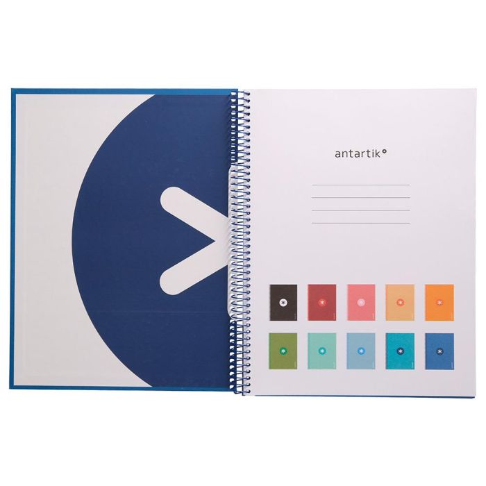 Cuaderno Espiral A4 Micro Antartik Tapa Forrada80H 90 gr Horizontal 1 Banda 4 Taladros Color Azul Oscuro 3