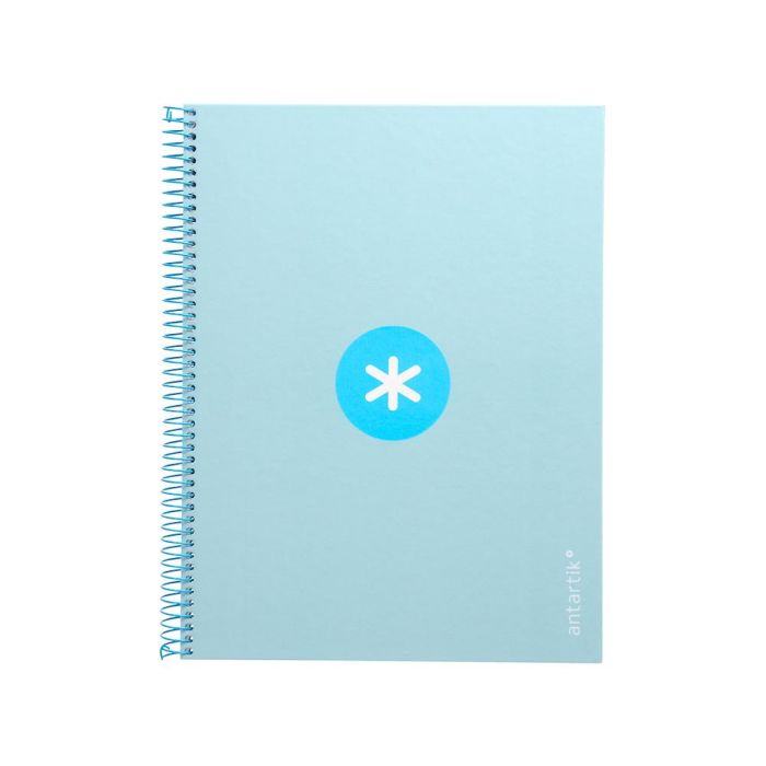 Cuaderno Espiral A4 Micro Antartik Tapa Forrada80H 90 gr Horizontal 1 Banda 4 Taladros Color Celeste 1