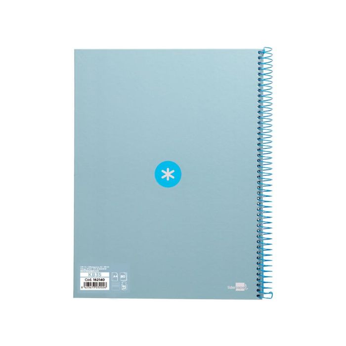 Cuaderno Espiral A4 Micro Antartik Tapa Forrada80H 90 gr Horizontal 1 Banda 4 Taladros Color Celeste 2