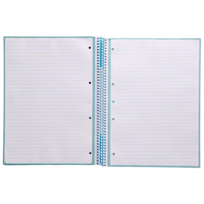 Cuaderno Espiral A4 Micro Antartik Tapa Forrada80H 90 gr Horizontal 1 Banda 4 Taladros Color Celeste 4