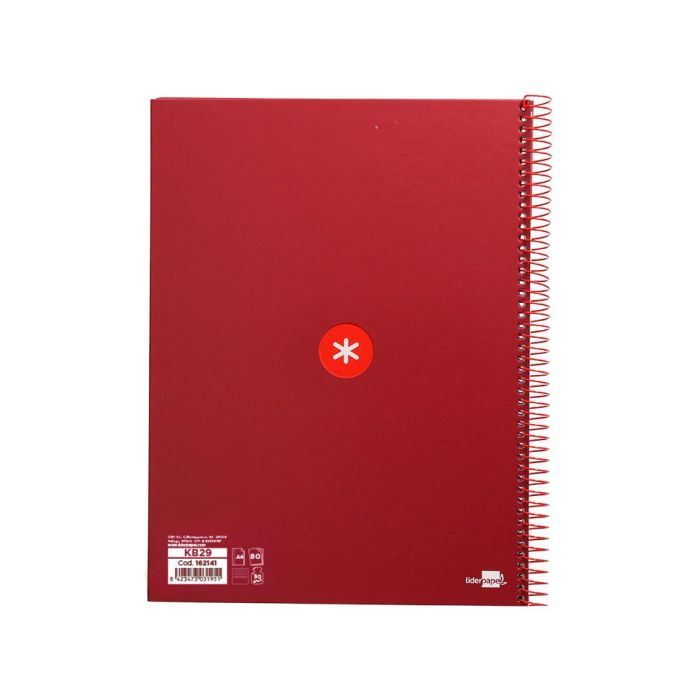 Cuaderno Espiral A4 Micro Antartik Tapa Forrada80H 90 gr Horizontal 1 Banda 4 Taladros Color Frambuesa 2