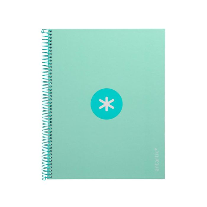 Cuaderno Espiral A4 Micro Antartik Tapa Forrada80H 90 gr Horizontal 1 Banda 4 Taladros Color Menta 1