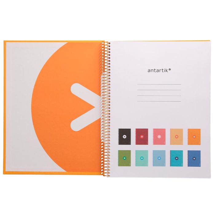 Cuaderno Espiral A4 Micro Antartik Tapa Forrada80H 90 gr Horizontal 1 Banda 4 Taladros Color Mostaza 3