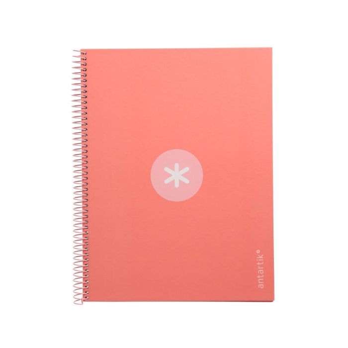 Cuaderno Espiral A4 Micro Antartik Tapa Forrada80H 90 gr Horizontal 1 Banda 4 Taladros Color Rosa Claro