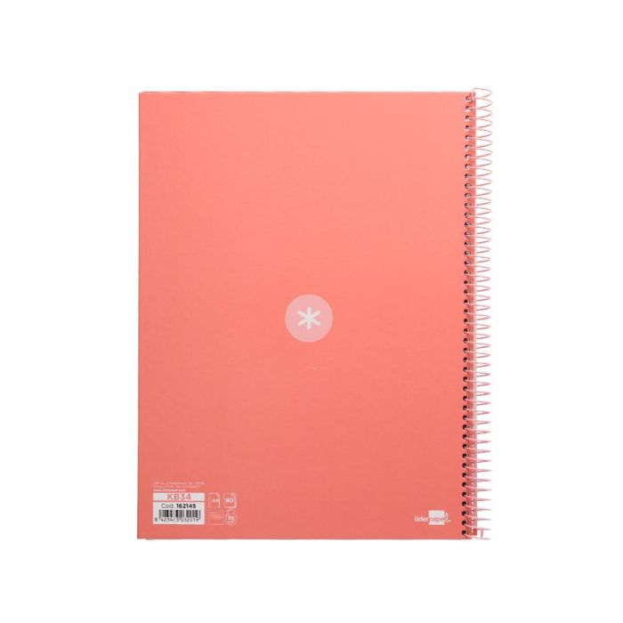 Cuaderno Espiral A4 Micro Antartik Tapa Forrada80H 90 gr Horizontal 1 Banda 4 Taladros Color Rosa Claro 2