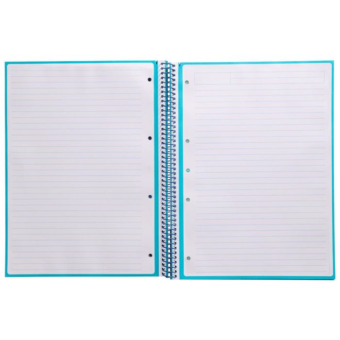 Cuaderno Espiral A4 Micro Antartik Tapa Forrada80H 90 gr Horizontal 1 Banda 4 Taladros Color Turquesa 1