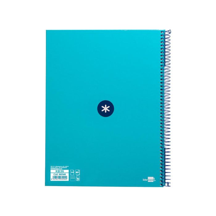 Cuaderno Espiral A4 Micro Antartik Tapa Forrada80H 90 gr Horizontal 1 Banda 4 Taladros Color Turquesa 2