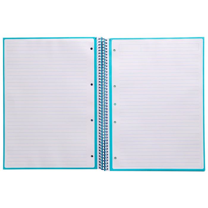 Cuaderno Espiral A4 Micro Antartik Tapa Forrada80H 90 gr Horizontal 1 Banda 4 Taladros Color Turquesa 4