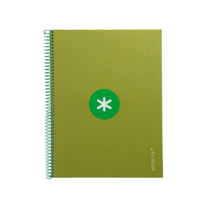 Cuaderno Espiral A4 Micro Antartik Tapa Forrada80H 90 gr Horizontal 1 Banda 4 Taladros Color Verde 1