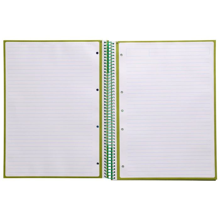 Cuaderno Espiral A4 Micro Antartik Tapa Forrada80H 90 gr Horizontal 1 Banda 4 Taladros Color Verde 4