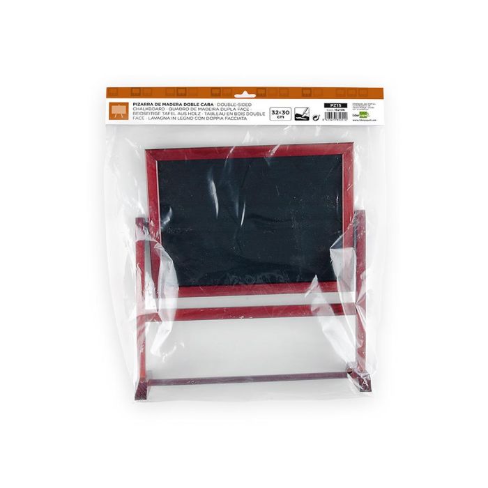 Pizarra Marron Liderpapel Para Hosteleria Doble Cara Volteable Con Superficie Para Rotuladores 32x30 cm 2