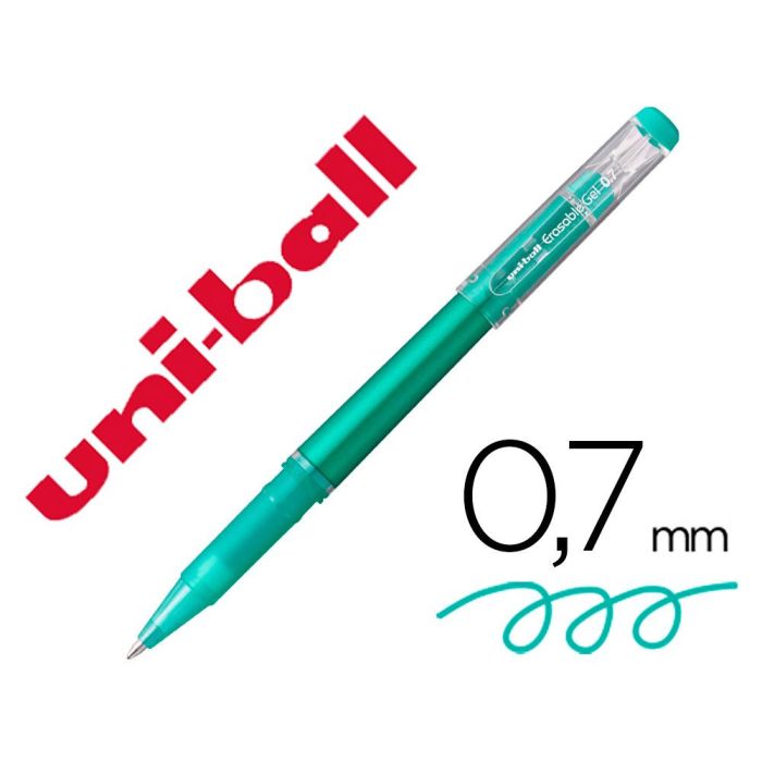 Rotulador Uni-Ball Roller Uf-222 Tinta Gel Borrable 0,7 mm Verde 12 unidades