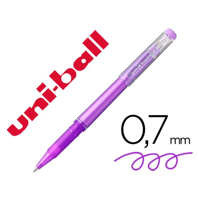 Rotulador Uni-Ball Roller Uf-222 Tinta Gel Borrable 0,7 mm Violeta 12 unidades