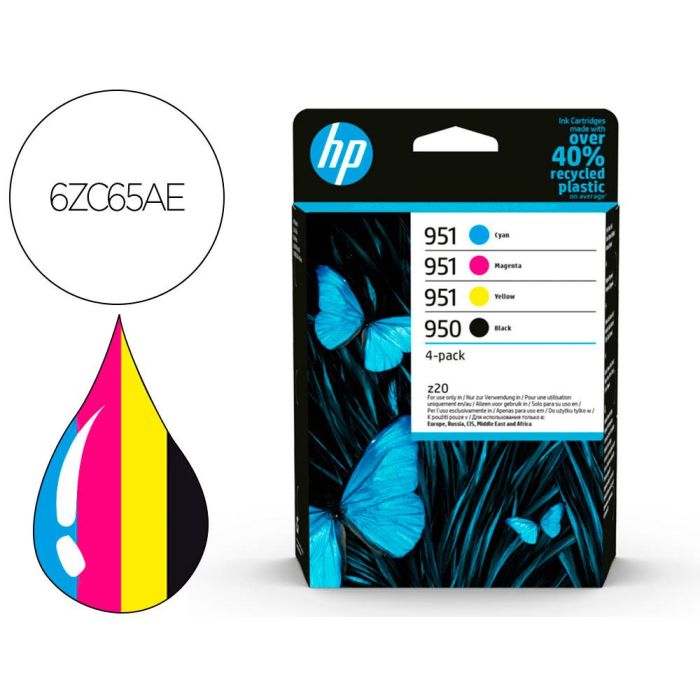 Hp Tinta Bk, C, M, Y, Officejet Pro 250, 270, 8100, 8600 Series - Nº 950 + 951 *Pack De 4*