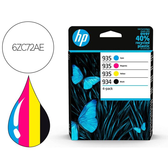 HP Paquete de 4 cartuchos de Tinta Original 934 negra/935 cian/magenta/amarilla