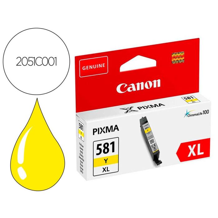 Canon Tinta Amarillo Pixma Ts615X , Ts815X , Ts915X , Tr755X , Tr855X - Cli581Yxl