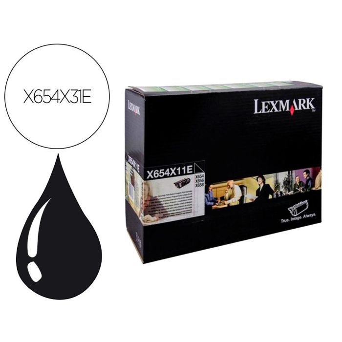 Toner Lexmark Laser X654x31E - X654De- 654 - 656De - 658De Negro 36000 Paginas