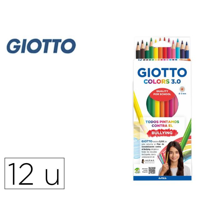 Lapices De Colores Giotto Colors 3.0 Mina 3 mm Caja De 12 Colores Surtidos 20 unidades