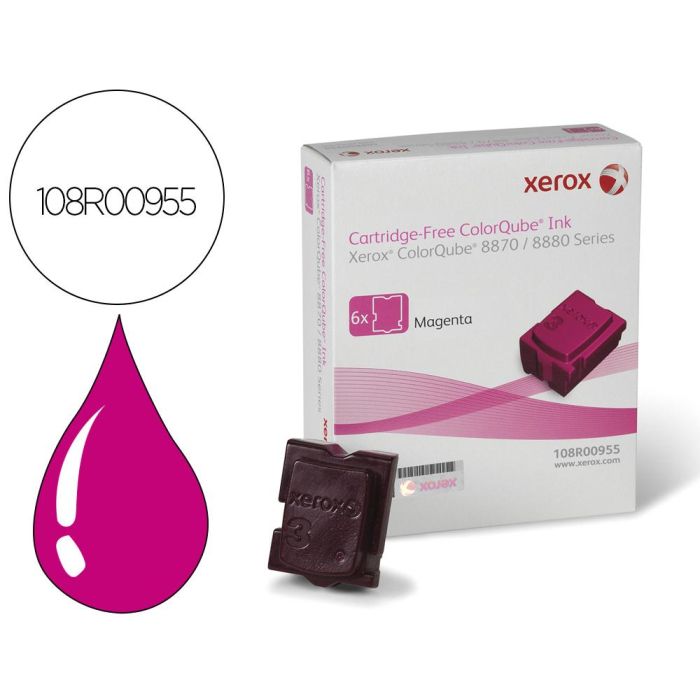 Tinta Solida Xerox E 8870 - 8880 Magenta 17300 Paginas Pack De 6 Unidades