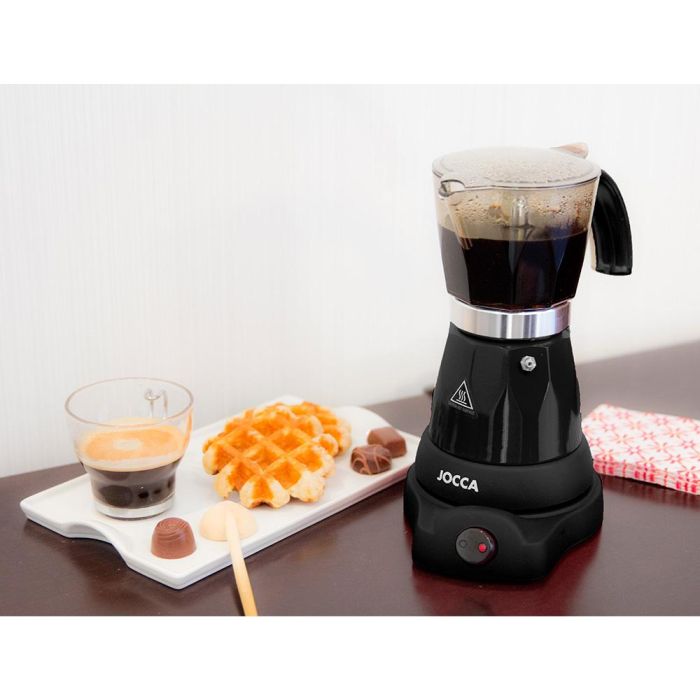 Cafetera Jocca Italiana Electrica Capacidad 6 Tazas Jarra Transparente Sin Cables 220-240 V Color Negro