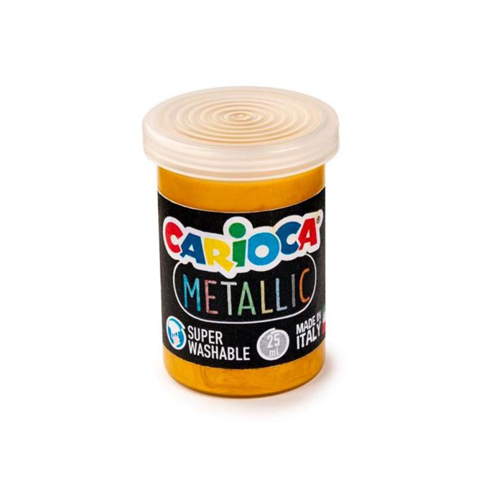 Tempera Escolar Carioca Metallic Bote 25 mL Caja De 6 Colores Surtidos 2