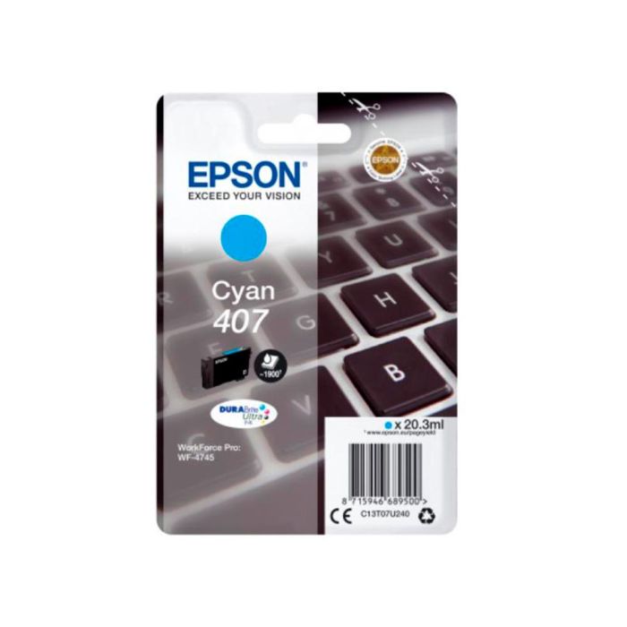 Ink-Jet Epson 407 L Clavier Wf-4745 Series Cian 1900 Paginas 1