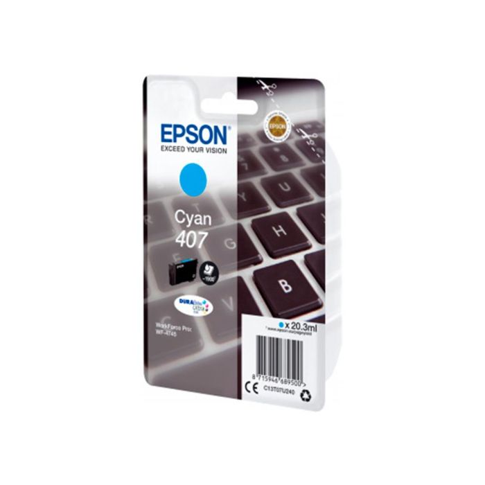 Ink-Jet Epson 407 L Clavier Wf-4745 Series Cian 1900 Paginas 2