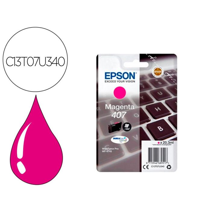 Ink-Jet Epson 407 L Clavier Wf-4745 Series Magenta 1900 Paginas