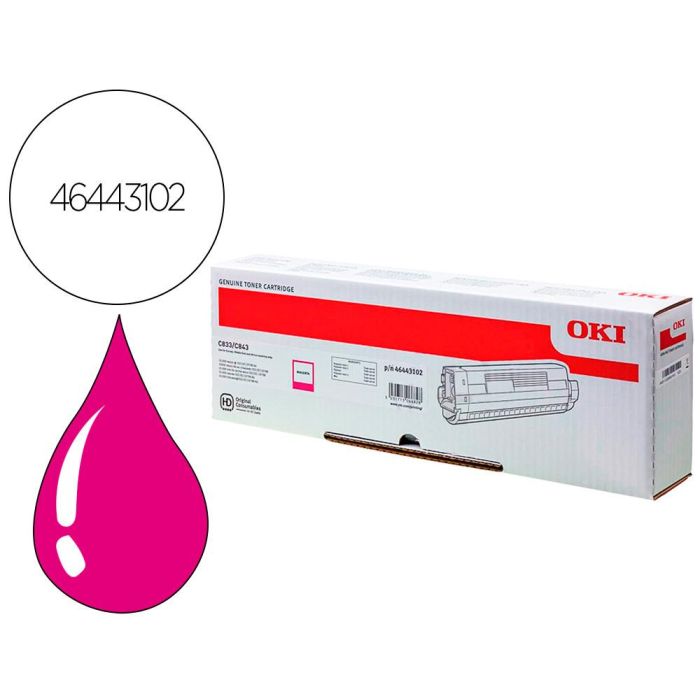 Toner Oki Laser 46443102 C833 - C843 Magenta 10000 Paginas