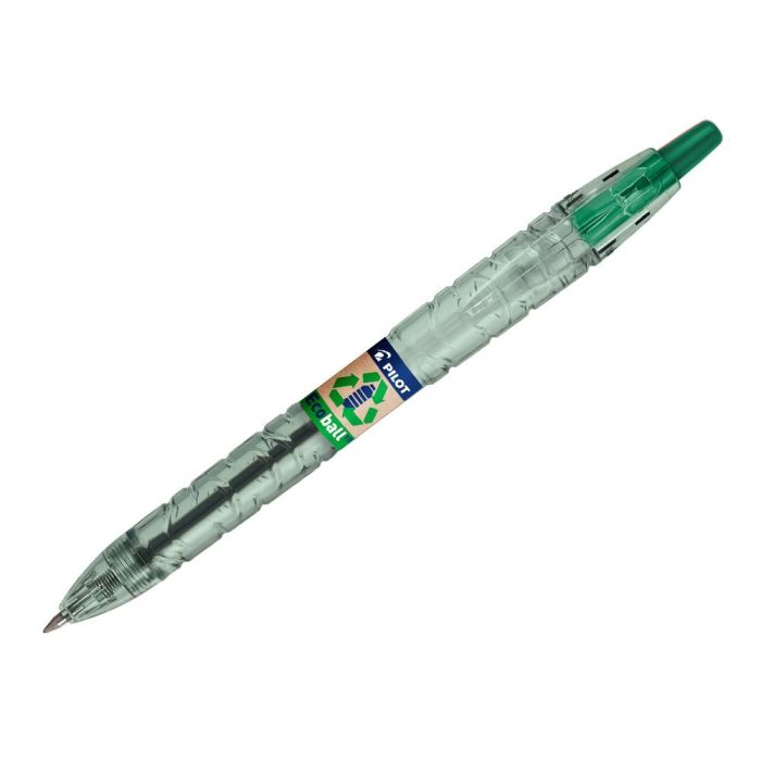 Boligrafo Pilot Ecoball Plastico Reciclado Tinta Aceite Punta De Bola 1 mm Color Verde 10 unidades 1