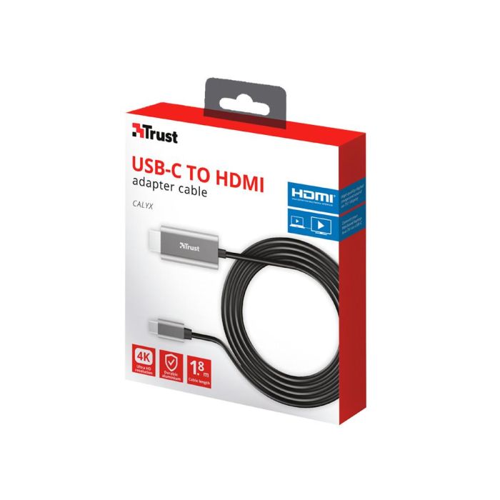 Cable Trust Calyx Adaptador Usb-C A Hdmi Longitud 1,8 M Color Negro 3