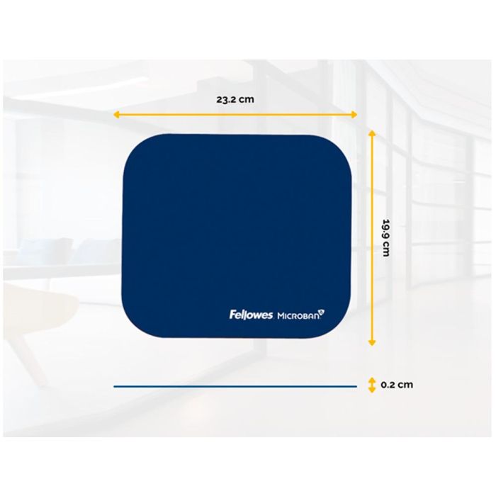 Alfombrilla Para Raton Fellowes Con Proteccion Microban Color Azul 226x192X3 mm 2