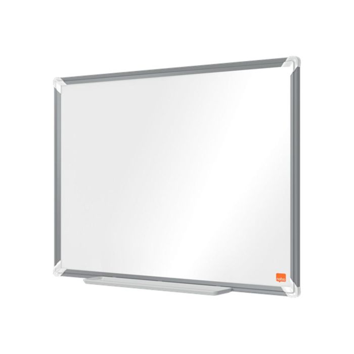 Nobo Pizarra Blanca Premium Plus Acero Vitrificado Magnética 600x450 mm Marco Aluminio con Bandeja para Uso Profesional