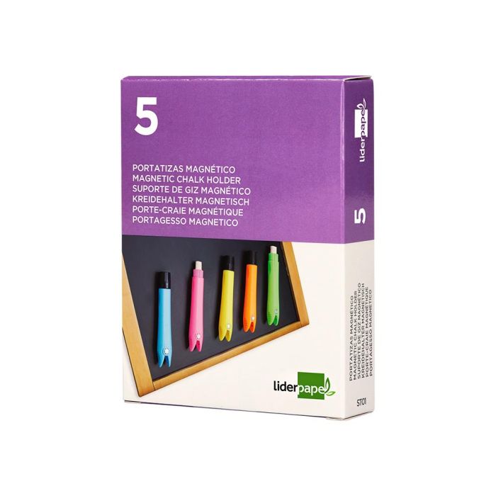 Portatizas Plastico Liderpapel Magnetico Colores Surtidos Caja De 5 Unidades 3