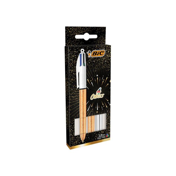 Boligrafo Bic Cuatro Colores Set Regalo 50 Aniversario 2 Unidades Shine Color Oro Mate + 1 Unidad Shine Color Plata 1