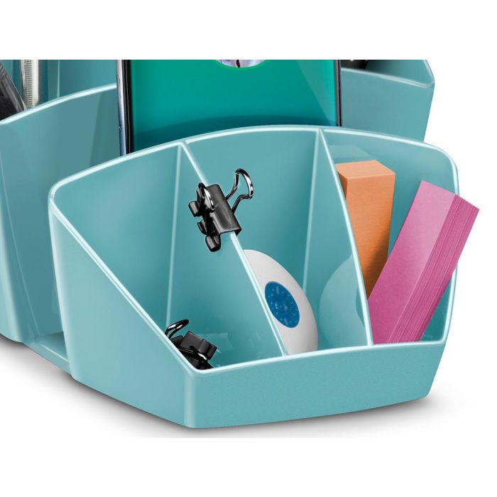 Organizador De Sobremesa Cep Riviera Plastico 8 Departamentos Color Verde Agua 143x158X93 mm 1