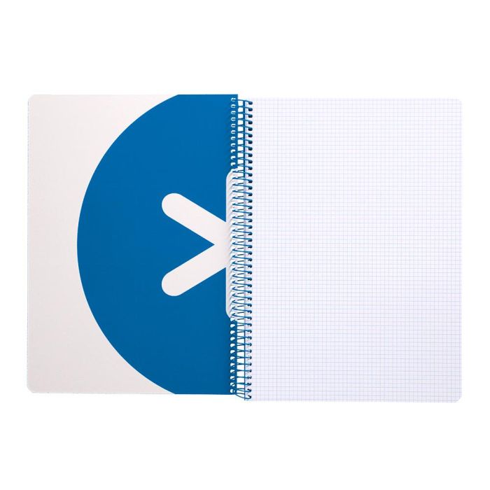 Cuaderno Espiral A4 Antartik Tapa Dura 80H 90 gr Cuadro 4 mm Con Margen Color Azul Oscuro 2