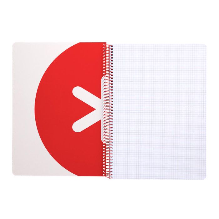 Cuaderno Espiral A4 Antartik Tapa Dura 80H 90 gr Cuadro 4 mm Con Margen Color Frambuesa