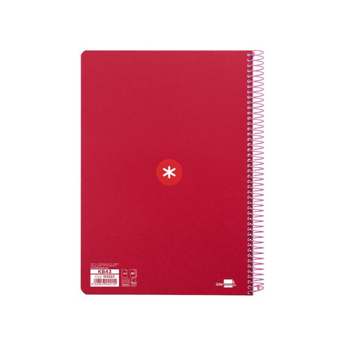 Cuaderno Espiral Liderpapel A4 Micro Antartik Tapa Dura 80H 100 gr Cuadro 5 mm Sin Banda4 Taladros Color Frambuesa 2