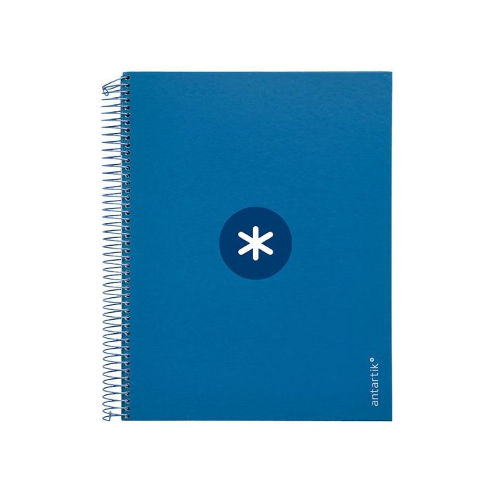 Cuaderno Espiral A4 Micro Antartik Tapa Forrada120H 100 gr Cuadro 5 mm 5 Banda4 Taladros Color Azul Marino