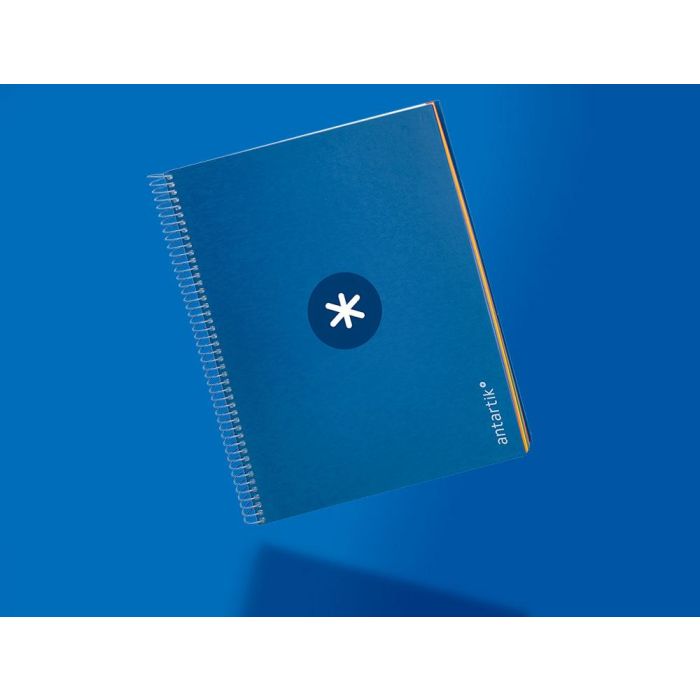 Cuaderno Espiral A4 Micro Antartik Tapa Forrada 120H 90 gr Horizontal 5 Bandas 4 Taladros Color Azul Oscuro 8