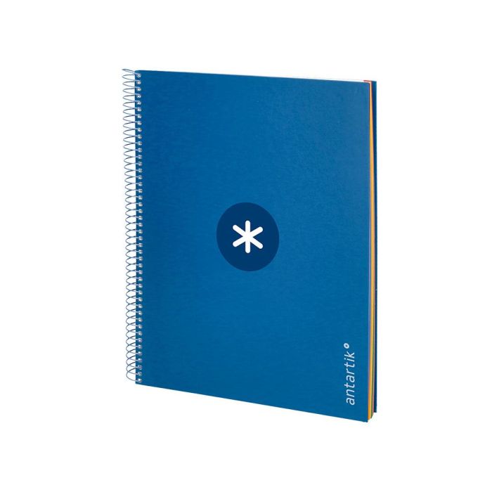 Cuaderno Espiral A4 Micro Antartik Tapa Forrada 120H 90 gr Horizontal 5 Bandas 4 Taladros Color Azul Oscuro 3